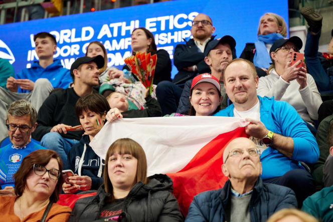 Halowe Mistrzostwa Świata w Lekkoatletyce Kujawy Pomorze 26 w Toruniu. Zdjęcia kibiców i zawodników z 1. dnia imprezy