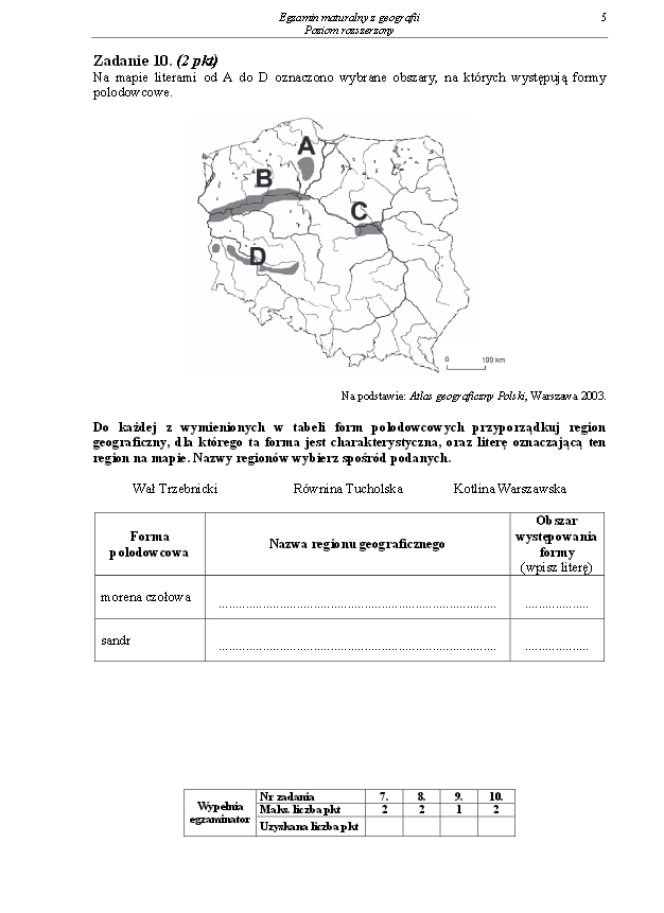 Arkusz geografia rozszerzony matura 2014