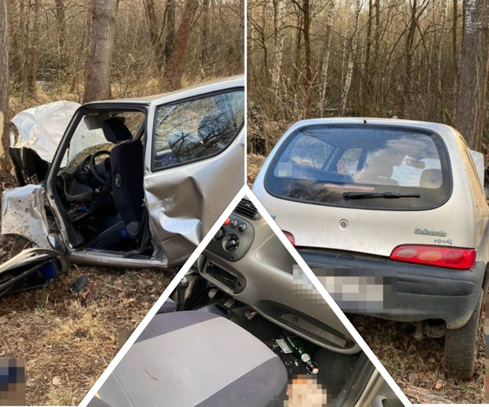Seicento roztrzaskało się na drzewie, kierowcy nie żyje. Tragedia pod Chocianowem