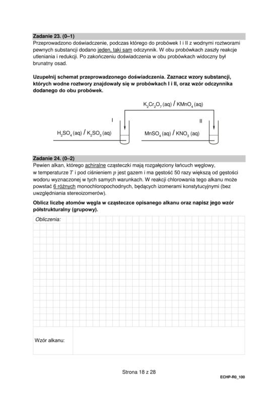 Matura 2023: chemia formuła 2015