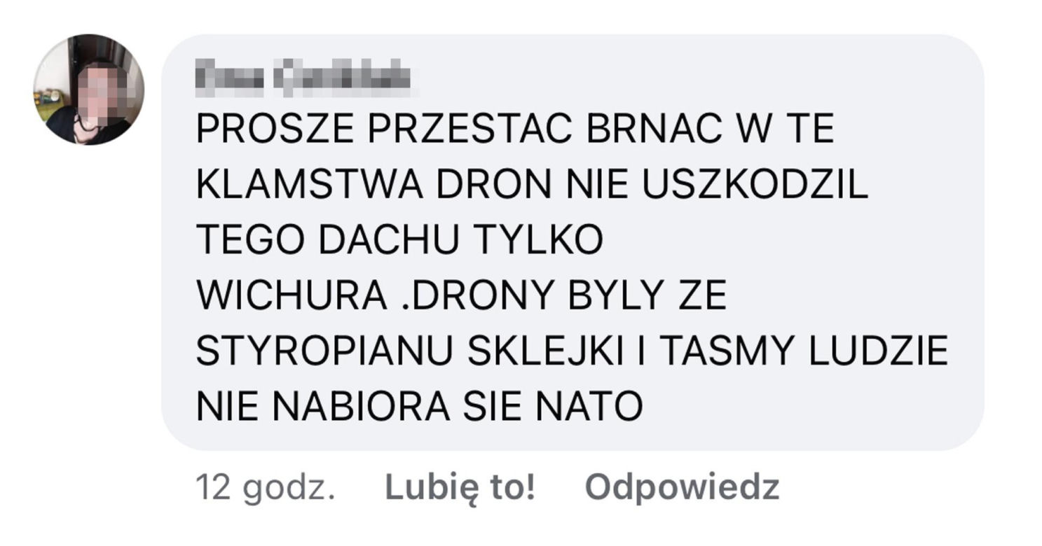 Dom we wsi Wyryki zniszczony przez burzę, a nie drona? Bzdura!