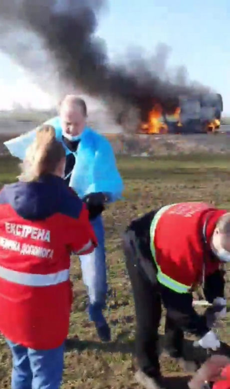 Chersoń. Rosjanie wysadzili ambulas, podczas gdy medycy ratowali człowieka
