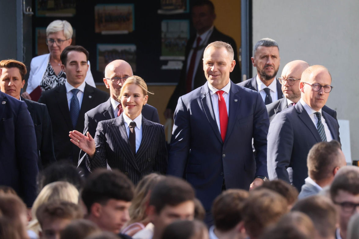 Karol i Marta Nawroccy na rozpoczęciu roku szkolnego