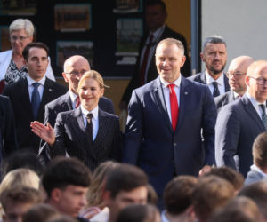 Karol i Marta Nawroccy na rozpoczęciu roku szkolnego