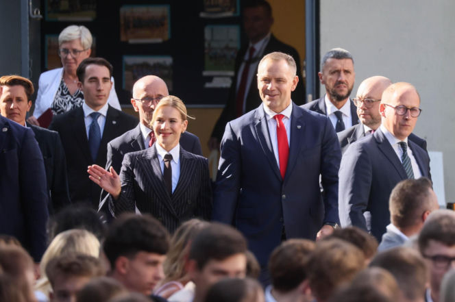 Karol i Marta Nawroccy na rozpoczęciu roku szkolnego