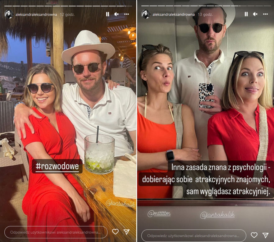 Aleksandra Kwaśniewska baluje na plaży