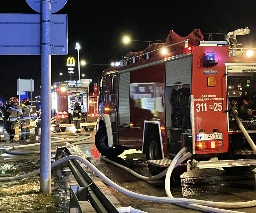 Pożar warsztatu na Bielanach