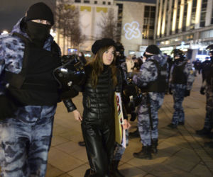 Protesty w Rosji przeciwko wojnie z Ukrainą.