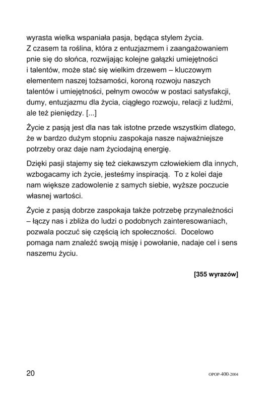 Egzamin ósmoklasisty 2020 - arkusz egzaminacyjny z jęz. polskiego
