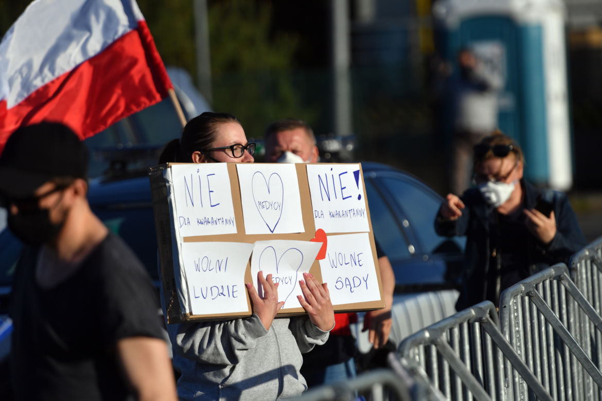 Protest medyków na granicy polsko-niemieckiej w Lubieszynie