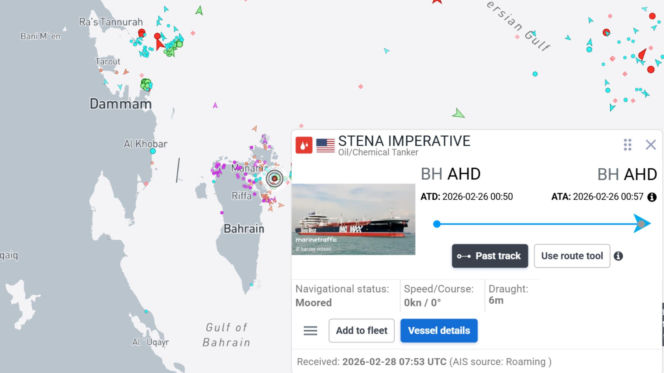 Tankowiec USA Stena Imperative trafiony w Zatoce Perskiej