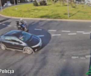 Zderzenie samochodu i motocykla