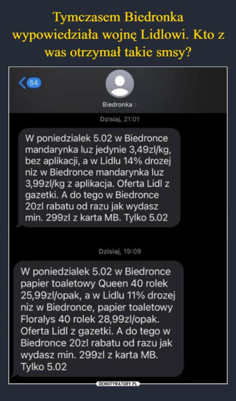 Zacięta walka Biedronki i Lidla trwa. Memy o dyskontach zalały internet. Pękniesz ze śmiechu!