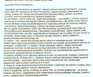 Rolnicy apelują do Prezydenta RP