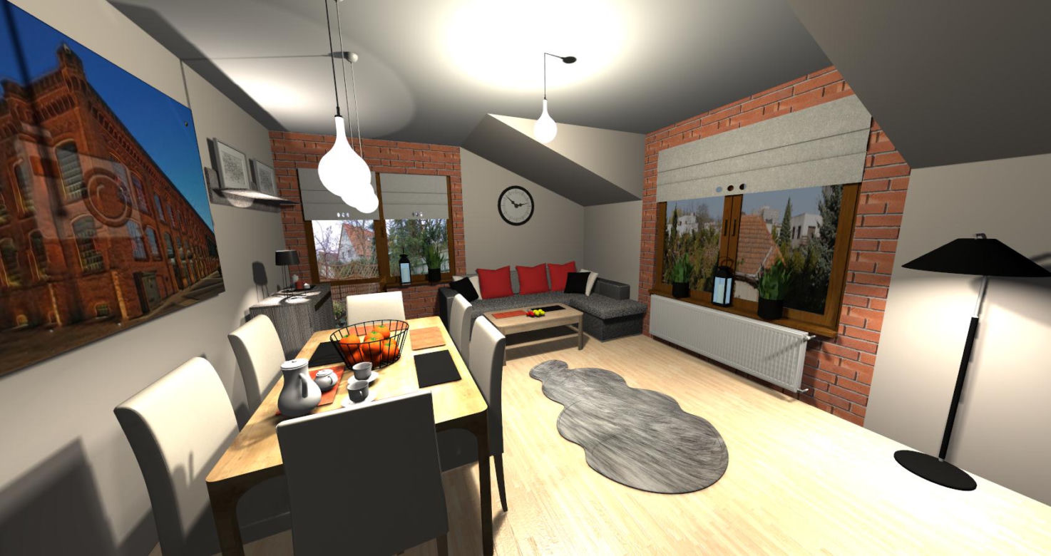 Salon w stylu industrialnym