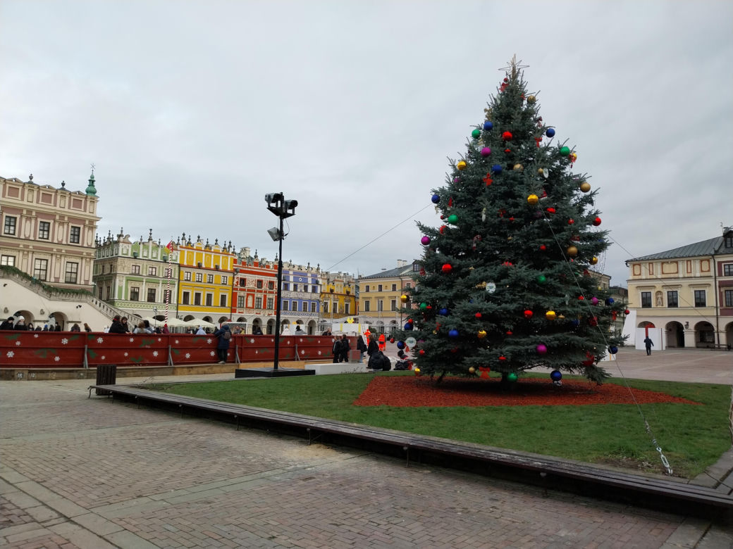 Dekoracje świąteczne na Rynku Wielkim w Zamościu