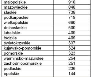Przetargi na drogi i mosty w II półroczu 2011 ilościowo wg województw