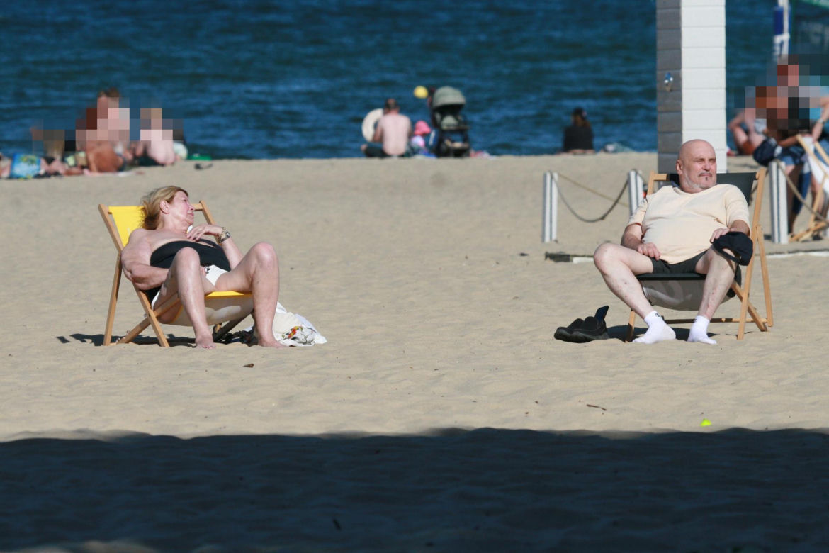 Marian Lichtman na plaży