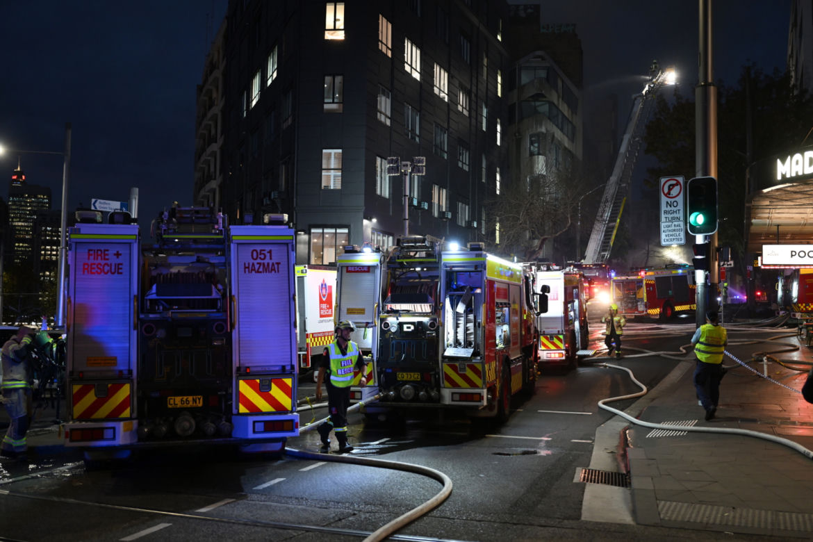 Pożar siedmiopiętrowego budynku w centrum Sydney