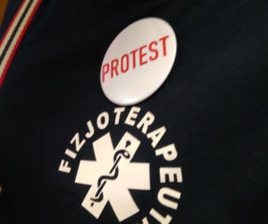 Protest fizjoterapeutów w Sosnowcu. Od maja idziemy masowo na zwolnienia! [ZDJĘCIA]