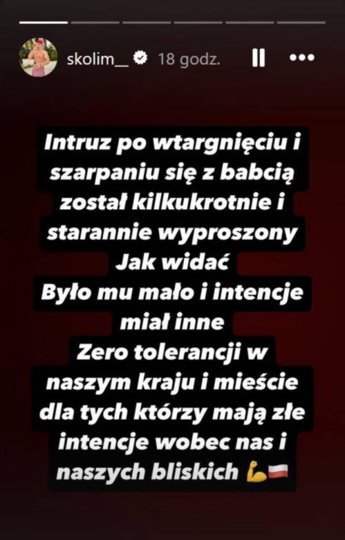 Dramat rodziny Skolima. Mężczyzna wtargnął na jego posesję i mu groził. Ucierpiała także babcia muzyka 