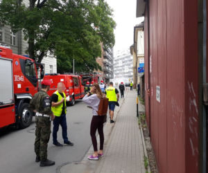 Pożar w centrum Wrocławia. Koparka uszkodziła gazociąg