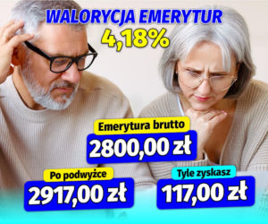 Waloryzacja emerytur 4,18 proc.