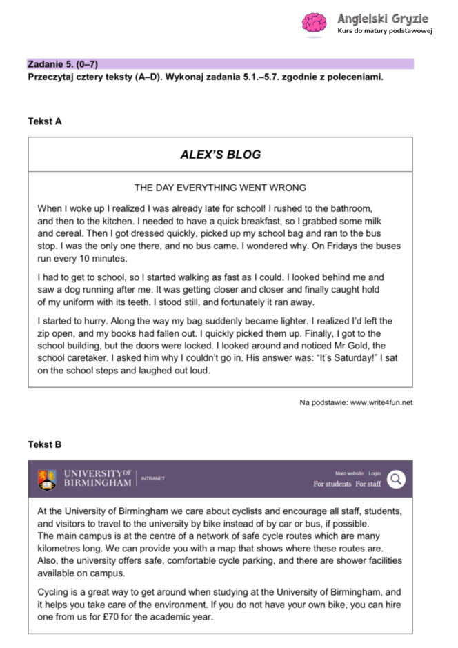 Matura próbna angielski 2026 - odpowiedzi do arkusza CKE