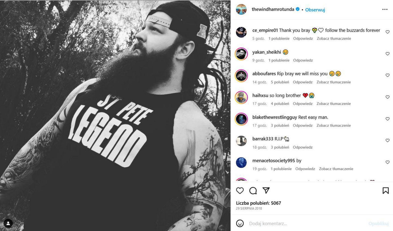Windham Rotunda, znany jako Bray Wyatt, nie żyje