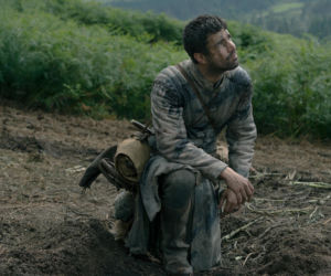 Harry Collett jako książę Jacaerys Velaryon na Vermaxie podczas bitwy w Gardzieli