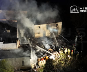 Pożar budynków pod Warszawą