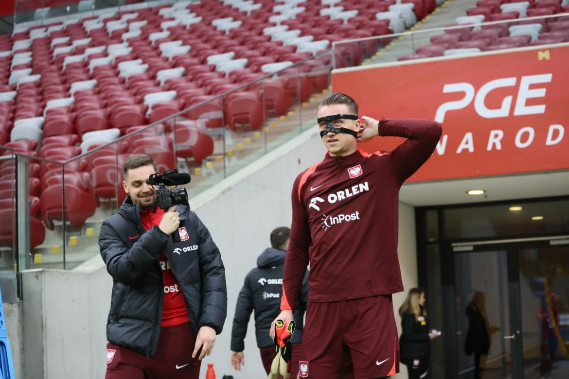 Trening reprezentacji Polski na PGE Narodowym przed meczem barażowym z Estonią o Euro 2024