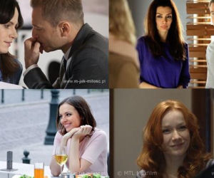 M jak miłość. Kochanki Andrzeja Budzyńskiego. Edyta (Ewa Bukowska), Monika (Anna Wendzikowska), Agnieszka (Magdalena Walach), Sonia (Marta Król)