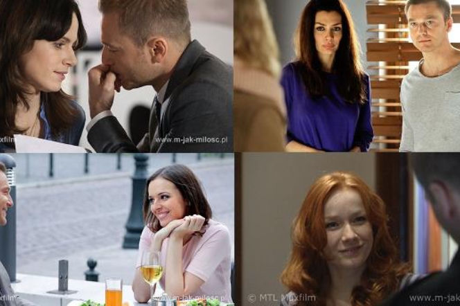 M jak miłość. Kochanki Andrzeja Budzyńskiego. Edyta (Ewa Bukowska), Monika (Anna Wendzikowska), Agnieszka (Magdalena Walach), Sonia (Marta Król)
