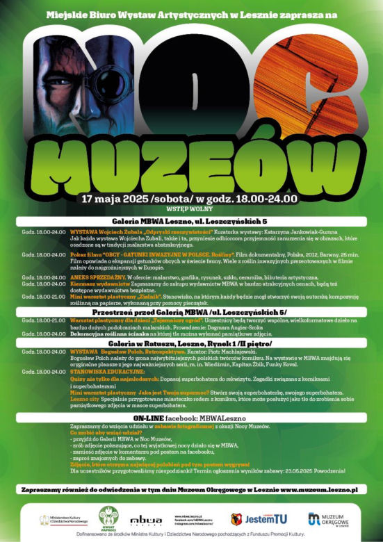 W Muzeum, Galeriach MBWA, wieży ciśnień i w Archiwum. Noc Muzeów w Lesznie