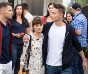 Barwy szczęścia, odc. 2186. Julita (Katarzyna Sawczuk), Józek Sałatka (Patryk Pniewski), Darek (Andrzej Niemyt)