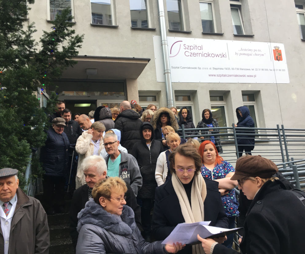 Protest pracowników Szpitala Czerniakowskiego
