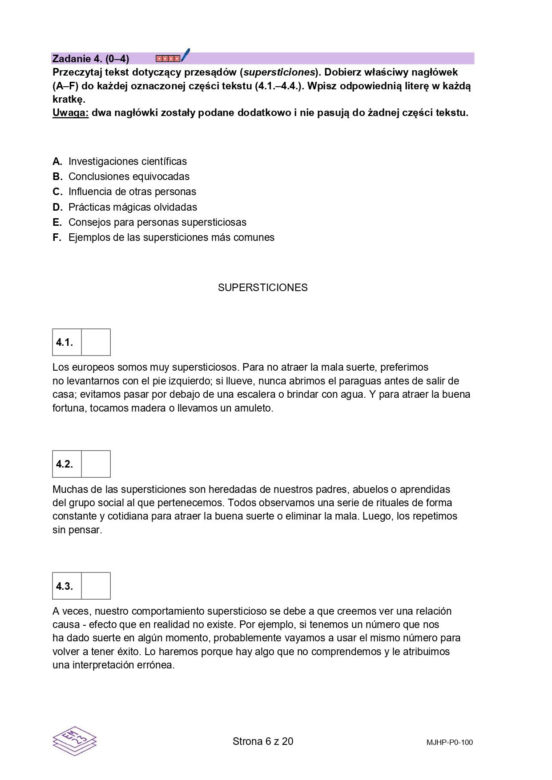 Matura 2026 język hiszpański - arkusz CKE poziom podstawowy