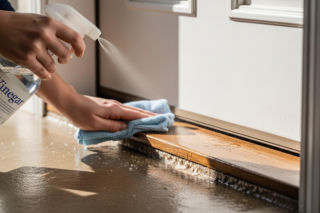 Spryskaj drzwi do mieszkania octem i przetrzyj. Genialny sposób na białe zacieki i... niechcianych gości