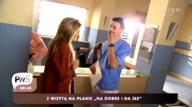 Pytanie na śniadanie. Mateusz Damięcki i Kamilla Baar na planie Na dobre i na złe