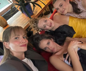 Barwy szczęścia nowy sezon na planie. Kinga Dąbrowska, Ola (Michalina Robakiewicz), Oliwka (Wiktoria Gąsiewska), Madzia (Natalia Sierzputowska)