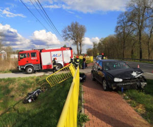 Ciężki wypadek motocyklisty! Zamknięty szpital, w akcji śmigłowiec LPR!