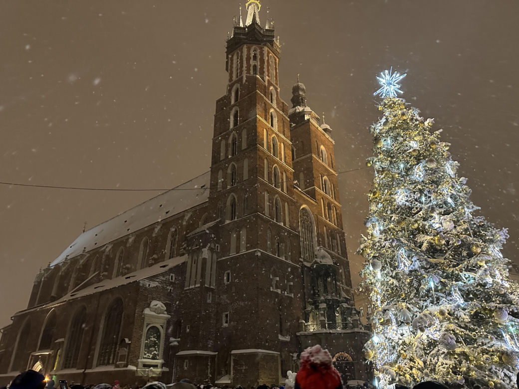 Choinka rozbłysła na Rynku Głównym. Tak wygląda Kraków w zimowej scenerii! 