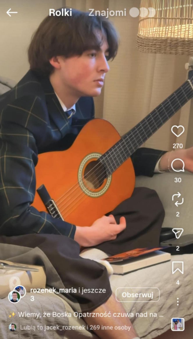 Jacek Rozenek - święta z żoną i synami