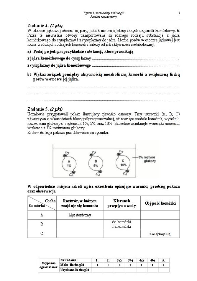Matura 2013 biologia p. rozszerzony