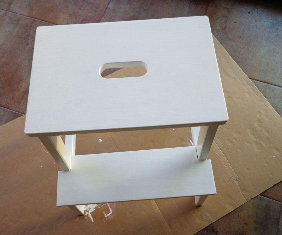 Taboret ze schodkiem IKEA w wersji decoupage