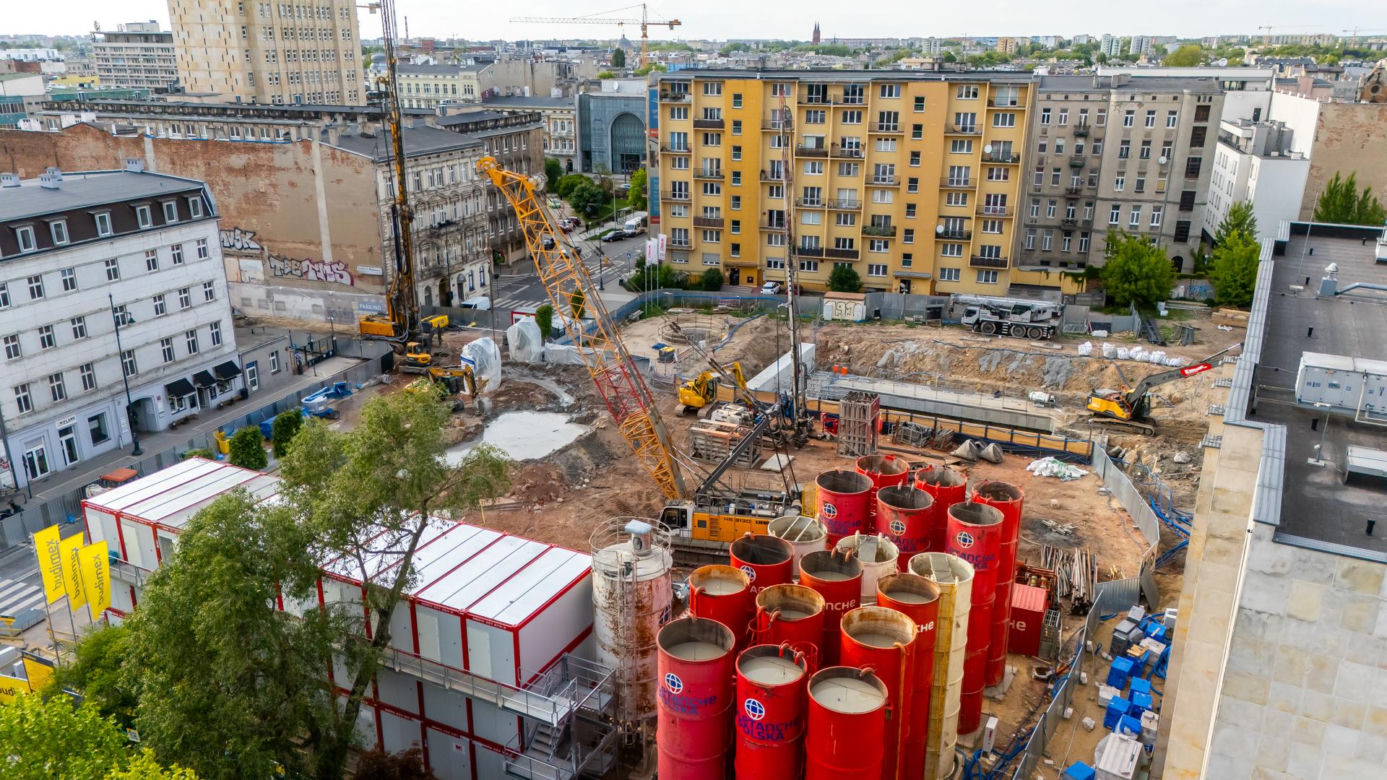 Budowa tunelu w centrum Łodzi, przy dworcu Łódź Fabryczna