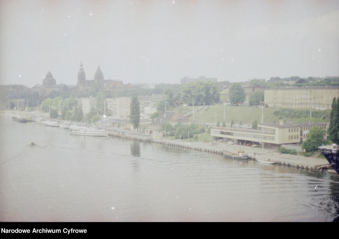 Szczecin z lotu ptaka w latach 80. XX wieku