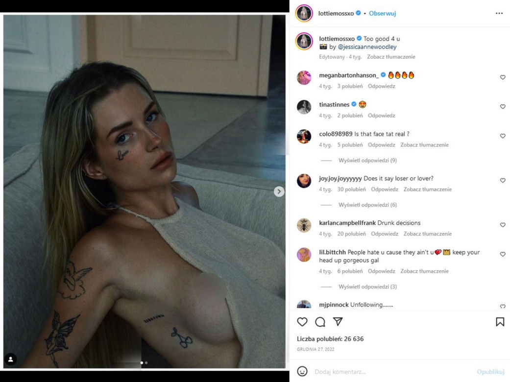 Lottie Moss znalazła miłość! Pokochał modelkę z tatuażem na twarzy
