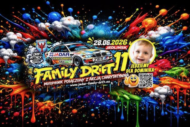 Ryk silników i kłęby dymu! Nadchodzi 11. Jadar Family Drift w Jedlińsku! W tym roku jedziemy dla Dominika!